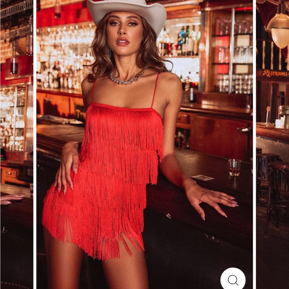 NWT 12th Tribe red fringe romper size small